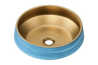 niebieska umywalka nablatowa okrągła, kolorowe umywalki, UPTREND