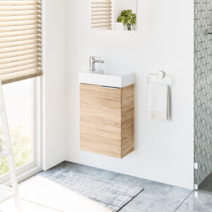 mała łazienka inspiracje, umywalka z szafką, nowoczesne modne umywalki, UPTREND